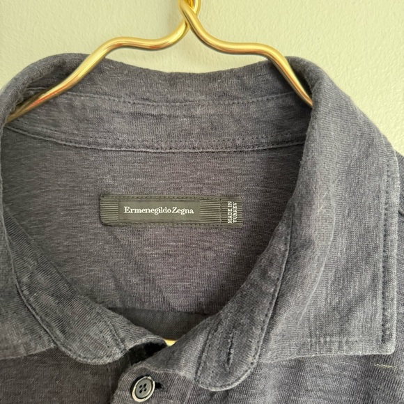 Ermenegildo Zegna men’s short sleeve polo navy blue size medium - Picture 2 of 5